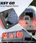 Wireless Trailer Lights Kit With Magnetic LED Tow Light Rechargeable Battery 7 Way To 4 Way Transmitter for RV and trailer