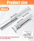 Full Extension Undermount Drawer Slides With Smooth As Butter Soft Close Action, 16 inch size with cold rolled steel construction.