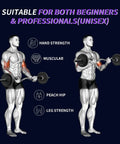 Illustration of male figures using 47 Inch Curl Bar For Home Gym And Weight Lifting, Ergonomic 1 Inch Diameter Barbell For Curls, Hip Thrusts, Squats.