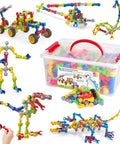 Epic 170 Piece STEM Building Toys Kit For Kids Aged 4 8 With 6 Color Tools And 20 Wheels Educational Construction Set with models