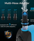 Ultra Quiet 800 GPH Submersible Water Pump With Adjustable Flow Easy Install 10 Ft Lift 6 Ft Power Cord 3 Nozzles Adapter Options