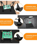 Magnetic Pro Grade Helping Hands Soldering Station with 3X Magnifying Lamp, flexible arms, and magnetic lamp holder
