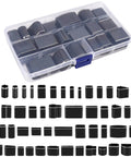 Clear case with 52 Shapes Leather Hole Punch Set With Hollow Punch Dies For Belts And DIY Crafts, displayed on a white background.