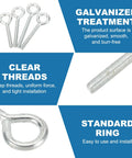 Heavy Duty M5x30mm Shoulder Swing Lifting Eye Bolts With Nuts 20 Pack Carbon Steel Threaded Screws showing galvanized treatment and clear threads.