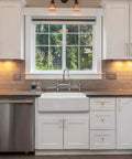 White kitchen cabinets with Champagne Bronze Cabinet Pulls 5 Inch Center To Center Pack Of 10 With Screws Included in modern kitchen.