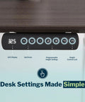 L Shape Electric Standing Desk With Height Adjustable Sit Stand Design For Corner Office controls with LED display and programmable settings.