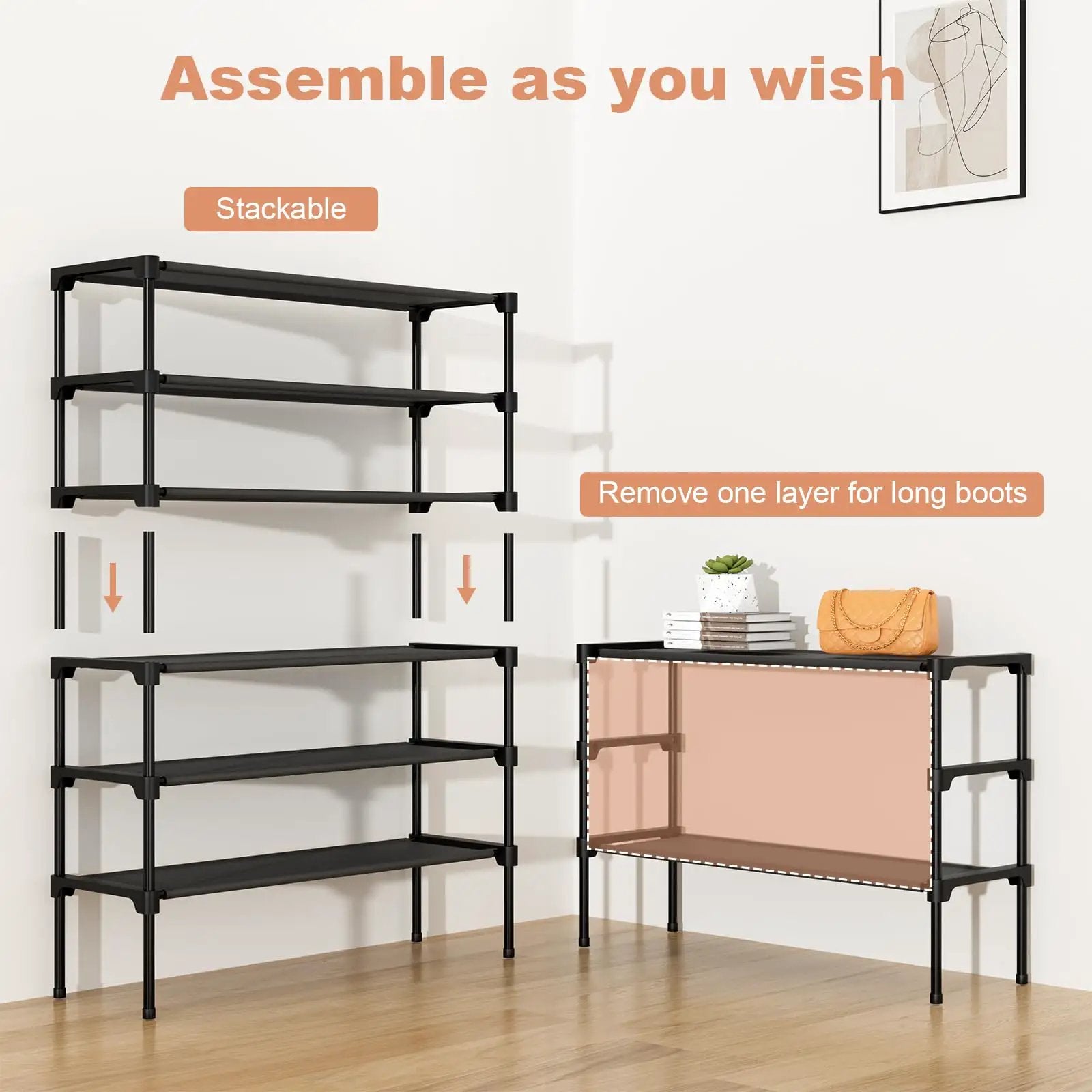 Wide 32.3 Inch 3 Tier Shoe Rack Space Saver ✓