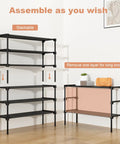 Wide 32.3 Inch 3 Tier Shoe Rack for Entryway and Bedroom holds 16 pairs, metal frame and nonwoven shelves, stackable and modular
