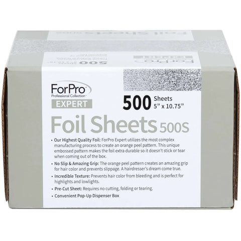 Box of Embossed Pre-Cut Hair Foil Sheets In Pop-Up Dispenser, 5W X 10.75L, 500-Count, Pro-Grade Aluminum Foil