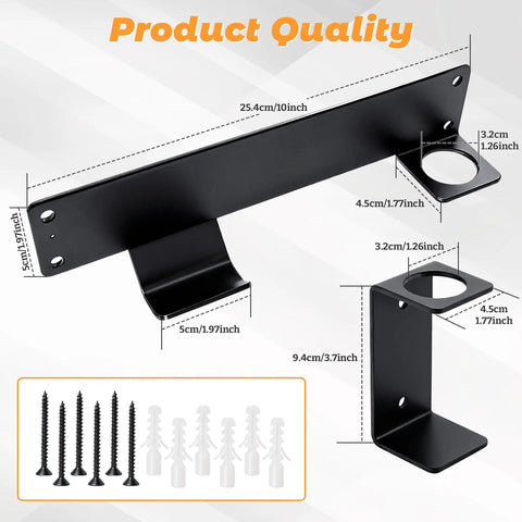 Floor Jack Stand Wall Mount Rack Organizer For Car Hydraulic Trolley Jacks And Stands with screws, black steel