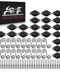 Black Self Ejecting Quarter Turn Fasteners With Springs And Plates For Atv Utv Sheet Metal And Door Panels 10 Pack Ride Ready Lock Down Tight Quick Release Hardware displayed on a box.