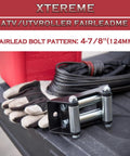 4 7 8 Inch Winch Roller Fairlead For ATV UTV Winches 4500 Lbs Max with stainless steel rollers next to gloves and rope