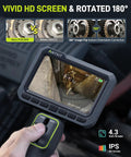 4.3 inch HD screen of 6.6 Foot Articulating Borescope With 210 Degree Two Way Tilt 0.22 Inch Slim Probe in use