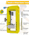 2 In 1 Door Hinge And Lock Installation Kit With Adjustable Hinge Jig For Precision Chiseling And Easy Setup Great For DIY And Pros CNQLIS Router Not Included showing hinge router template details