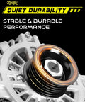 Close-up of Beefed-Up 12V 175A Alternator for Ford Expedition 2011-2014 and F450 F-550 Super Duty 6-Groove Clutch Pulley