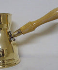 Hand Hammered Brass Copper Ibrik Briki Turkish Greek Coffee Pot With Wooden Handle No 4 Size 185 Ml Authentic Cezve Turka
