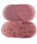 5 inch sanding discs featuring hook and loop design with aluminum oxide for wood and metal projects.