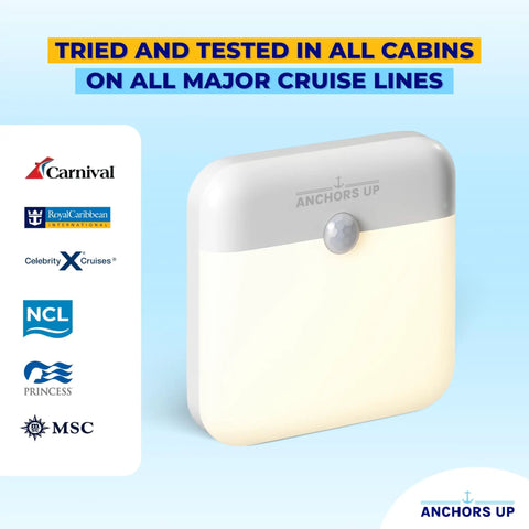 Two Pack Cruise Cabin Magnetic Night Light Mount With Motion Sensor USB Rechargeable LED Warm White for ships