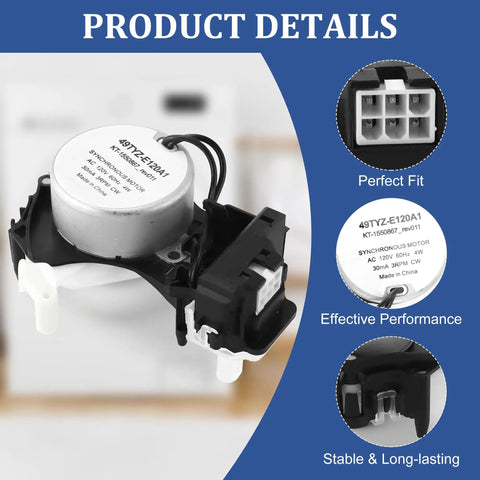Upgraded High Torque Washer Shift Actuator Compatible With W11481722 And W10913953 Washing Machine Cycle Selector Motor Replaces 49Tyz E120A1 showing detailed view of motor and housing.