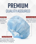 Blue 24 Inch Disposable Bouffant Caps Hair Net Case Of 1000 Non Woven Non Pleated PPE For Medical Hospitals