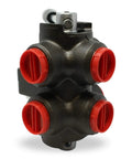 Beefed Up Heavy Duty Rotary Diverter Valve For Hydraulic Systems 6 Port 16 GPM Nominal Flow Cast Iron Body Front View