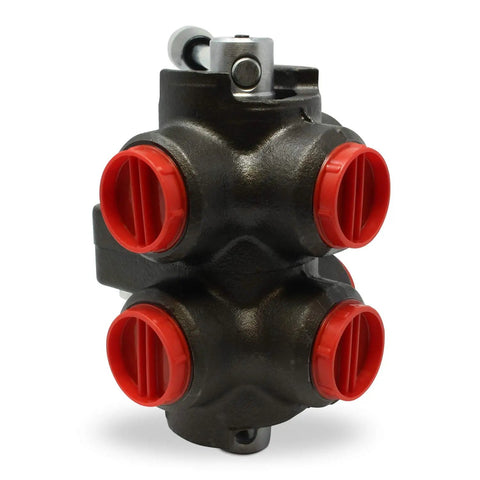 Beefed Up Heavy Duty Rotary Diverter Valve For Hydraulic Systems 6 Port 16 GPM Nominal Flow Cast Iron Body Front View