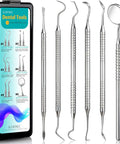 Pro At Home Dental Tools Set Stainless Steel Teeth Cleaning Picks Tooth Scraper Plaque And Tartar Remover Hygiene Kit with case