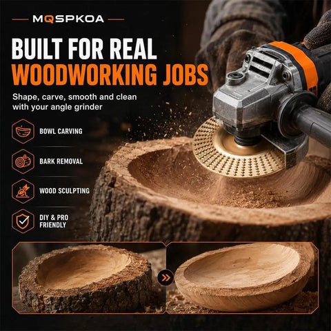Beefy Tungsten Carbide Wood Carving Discs Set For 4 Inch And 4.5 Inch Grinders used for shaping bowl on hardwood