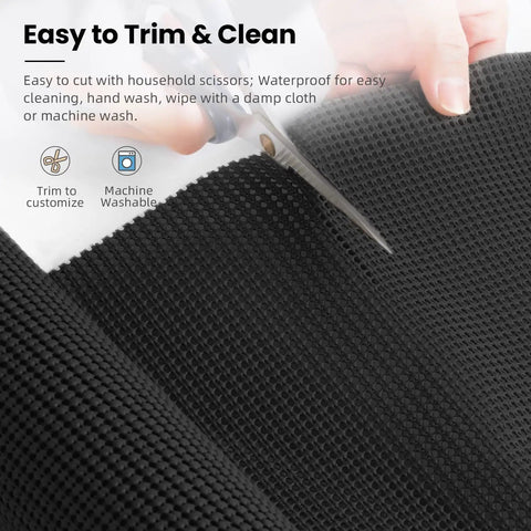 Super Thick Non Adhesive Shelf Liner For Kitchen Cabinets And Drawers Rock Solid Anti Slip Grip Heavy Duty Easy Cut Micro Foam Mat For Pantry And Bathroom Organization Black Roll Twelve Inch By Ten Foot Length