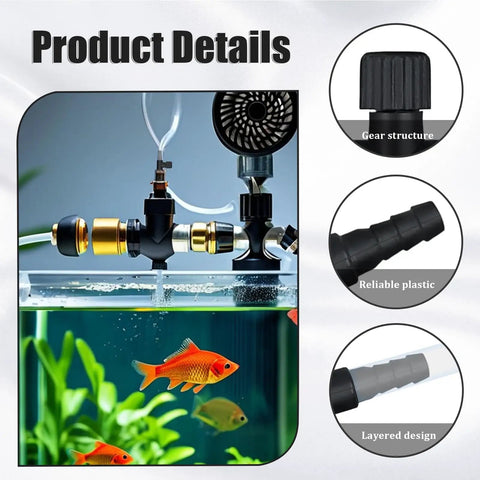 15 Pack Aquarium Air Flow Valves For 3/16 Inch ID Airline Tubing T Shaped Adjustable Black Plastic Air Flow Regulator in aquarium setup