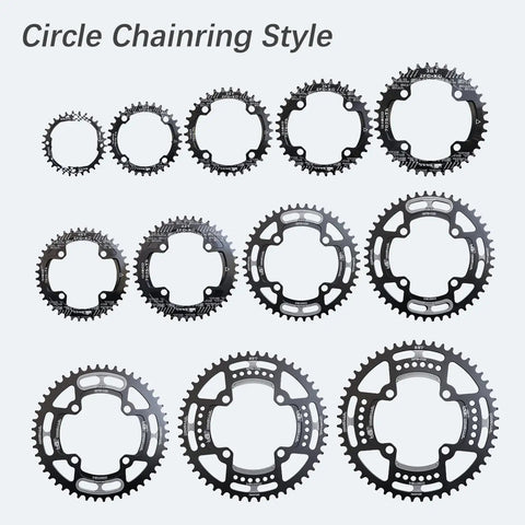 104 BCD Narrow Wide Round MTB Chainring 30T 32T 34T 36T 38T 40T 42T 44T 46T 48T 50T 52T For 1x Drivetrain Black Aluminum