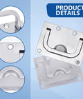 Product details of 316 Stainless Steel Flush Lifting Handle and Recessed Door Pull with mounting screws, shown disassembled.