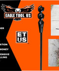 Made In USA Dirt Auger Drill Bit With Three Quarters Inch Head And 72 Inch Shank displayed with usage examples in garden soil