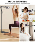 Floor Magnetic Phone Holder For Bedside Use, Adjustable Bed Mount For iPhone MagSafe shown in various usage scenes