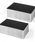 Metal engraving blanks (two) with black tops and brushed silver sides for laser engraving