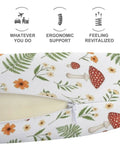Women Travel Neck Pillow Comfy And Supportive, Multi Function Napping Pillow with mushroom fern floral design