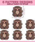Sheet of 6 Monkey DTF Transfers for T Shirts, 7x7 inches, heat transfer stickers with white ink underlay, DIY clothing decals