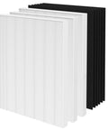 Three Pack Replacement Filter Set For Fellowes AeraMax 290 300 DX95 HF300 AP300PH Purifiers Includes 3 Efficiency Filters And 6 Carbon Pre Filters Fits Part 9287201 9324201 Quick Tool Free Install Great For Cleaner Air shown with filters stacked.