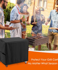 Heavy Duty Outdoor Cooler Cart Cover Fits Large 125 Qt Carts And Bar Carts, Waterproof Patio Protector For Backyard BBQs