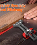 Thin Rip Table Saw Jig With Three Pulleys For Narrow Strip And Repetitive Cuts, Precision Table Saw Guide Fits U Slot And T Slot