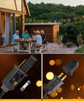 Outdoor String Lights 200 Ft Waterproof Shatterproof Globe Bulbs 104 LED Easy Install Connectable End To End Dimmable Warm White 2700K hung in backyard