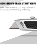 Professional utility knife from Pro Grade Drywall Repair Kit For Home And Office Fix Holes Fast With 12x12 Inch Panels