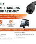 Heavy Duty Golf Cart Charging Cable 10 Ft Badass Rock Solid 16 Amp Power Cord For Evolution Icon And Advanced Ev Golf Models 110V To 220V Wall Plug Replacement