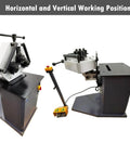 Heavy Duty Electric Pipe Bender Machine Delivering Knockout Tube Curves And Easy Roller Adjustments Built Like A Tank For Pro Contractors in horizontal and vertical positions.