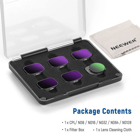 ND Filter Set For DJI Mini 3 And Mini 3 Pro 6 Pack With CPL ND8 ND16 ND32 ND64 ND128, Lightweight Aviation Aluminum Frame in box
