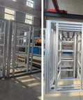 10 Pack 4040 Aluminum T Slot Extrusion 39.4 Inch European Standard Anodized Linear Rail assembled frames in workshop setting.