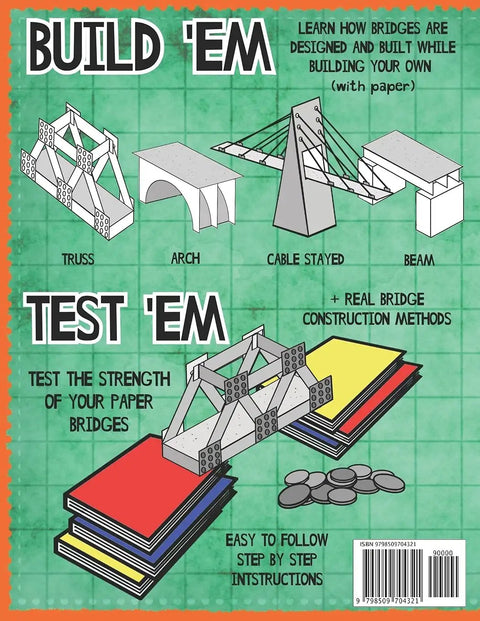 Nail Your First Construction Project With This Top Shelf Paper Bridge Model Kit detailing truss beam and arch guides for kids.