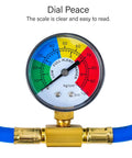 Gauge of R134A Car AC Refrigerant Recharge Hose Kit With Gauge For Auto Air Conditioning Top Off Half Inch Puncture Style Can Tap