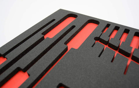 Shadow Foam Tool Box Organizers Dual Color Set For Custom 12x24 Fit Black Top Red Bottom Visual Tool Inventory System detail