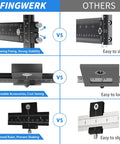Pro Grade Cabinet Hardware Jig Tool Set, 14 Piece Aluminum Alloy Template For Drawer Fronts; stability and alignment comparison with others.